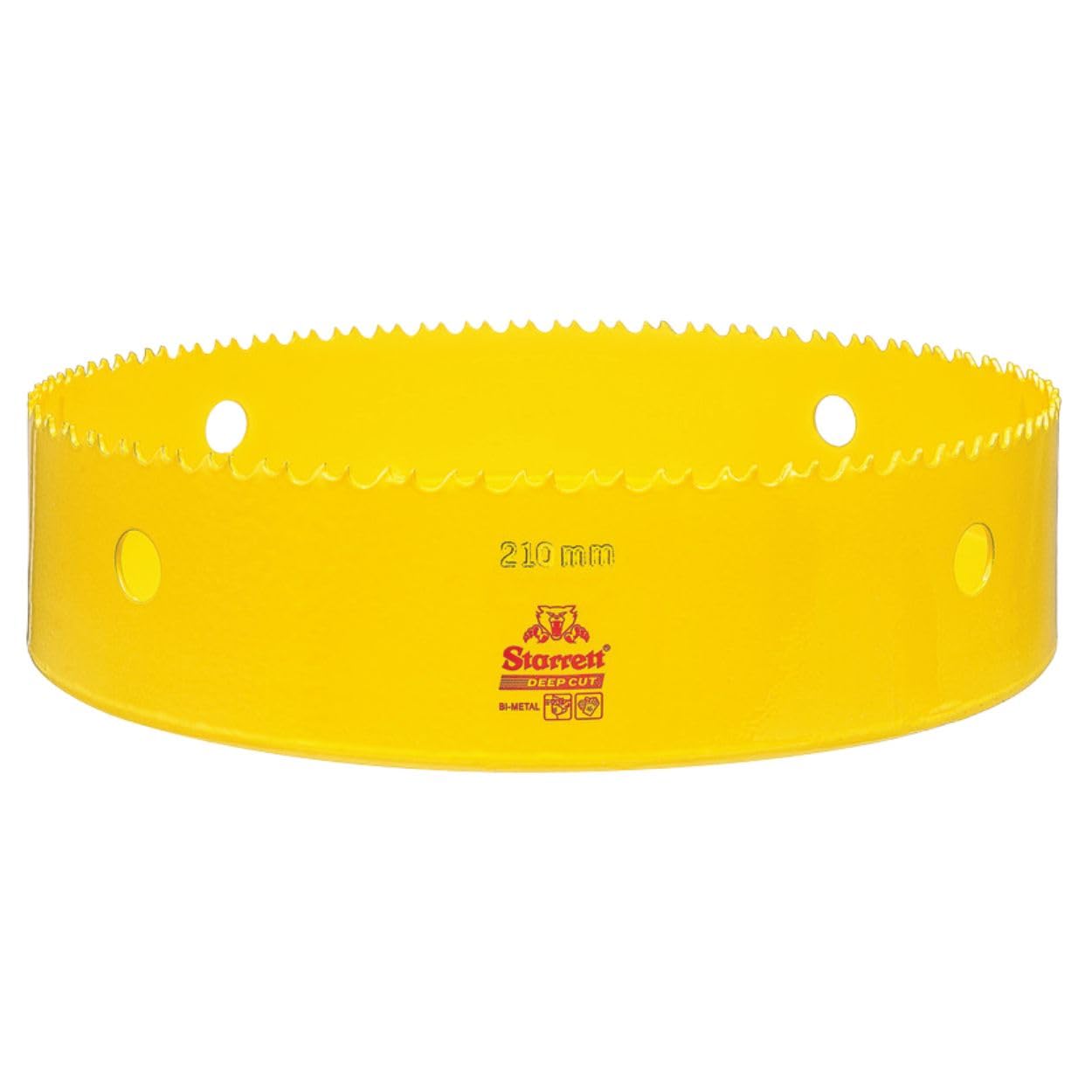 Starrett Bi-Metal Deep Cut Hole Saw with Abrasion Resistant HSS Teeth - Ideal for Cutting Metal, Steel, and Wood - 210mm Diameter, 2" Depth - DCH210M-G