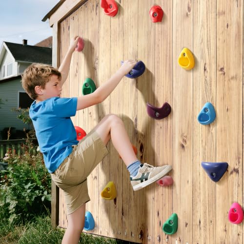 Image of 32Pcs Rock Climbing Holds for Kids, Climbing Wall Grips for Playground