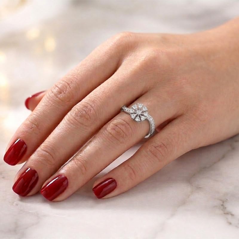 Image of DISHIS 18k(750) /14K(585) White Gold Diamond Ring for Women
