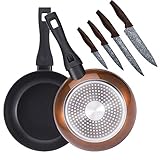 Bergner PK1926 Set 2 sartenes 20+24 cms, en Aluminio Forjado, inducción, más Juego 4 Cuchillos de...