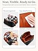 ALEXTINA Large Capacity Travel Cosmetic Bag - Portable Makeup Bags for Women Travel Toiletry Bag Waterproof Leather Checkered Makeup Organizer Bag for Travel Essentials, Open Flat Make up Bag, Black #5