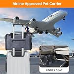 Transporteur de chats Transporteur d'animaux de compagnie par avion Approuvé sous siège, TSA Airline approuvé sac de transport souple pour chat, chiens,17.5 x 8.5 x 11 pouces, gris