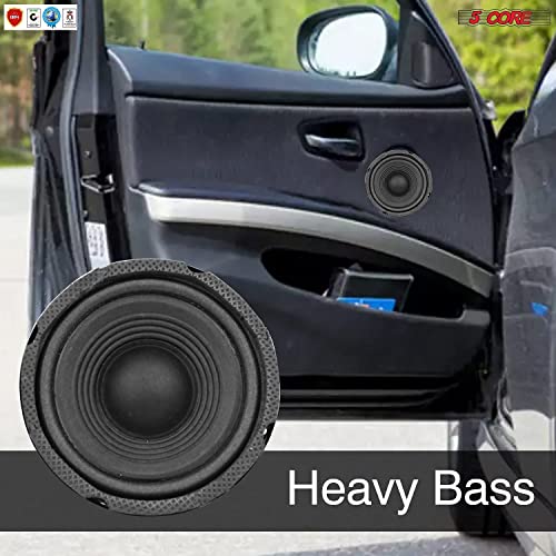 5 Core Car Mid Range Speaker System - Pro 5 Inch Coaxial Pair Speaker 200 Watt 4 Ohm Auto Mid-Bass Component Woofer Quality Audio Sound Speakers For Car Stereo Replacements 30 Oz Magnet Cs-05 Mr 2Pcs #TOP4