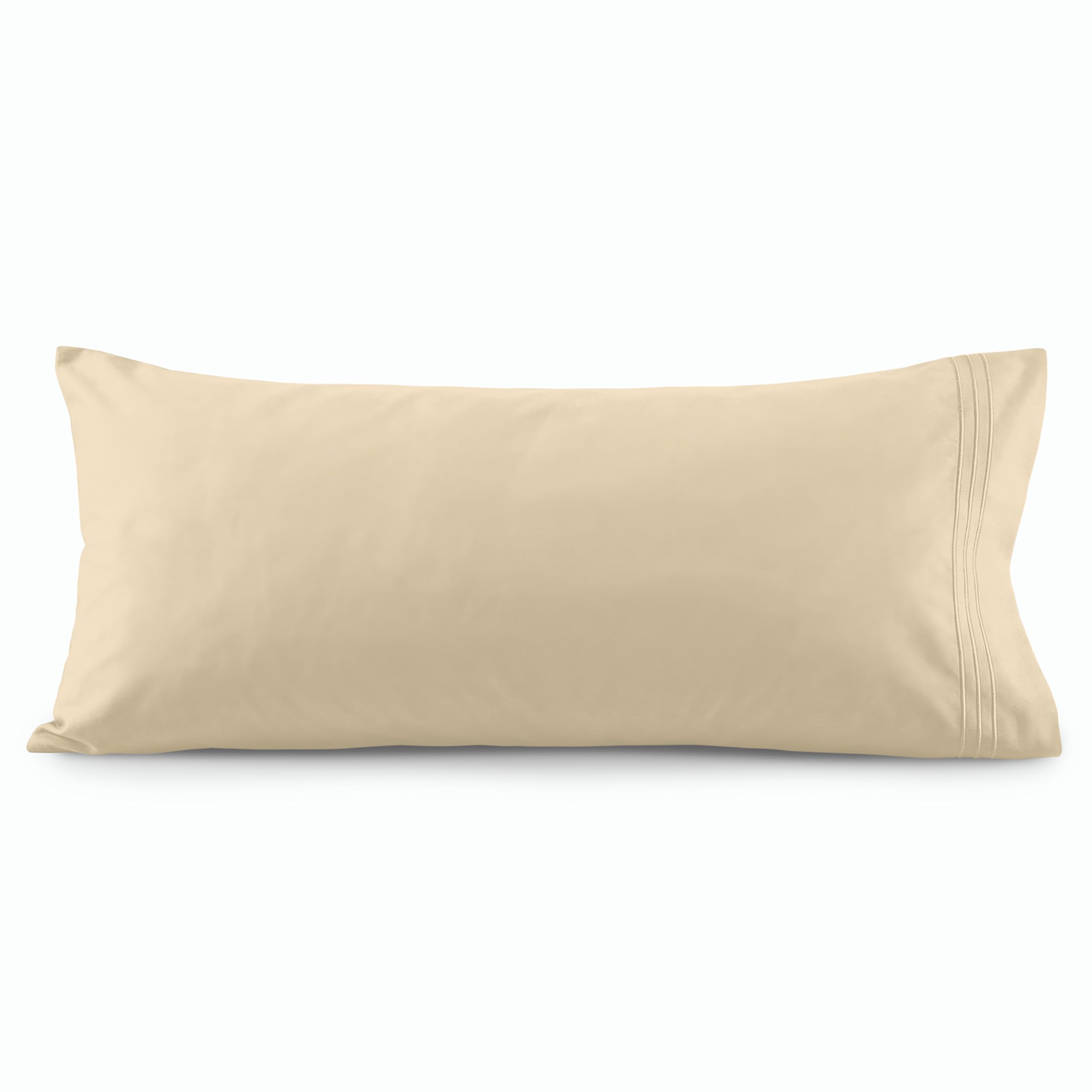 Elegant Comfort Luxury Ultra-Soft 1-Piece Body Pillowcase - 1500 Premium Hotel Quality Microfiber Double Brushed - Wrinkle Resistant, Body Pillowcase Size, Cream