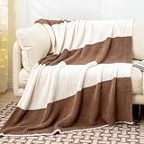 Mokoya Super Soft Brown Throw Blanket 50'x70', Lightweight Fluffy Throw Blanket for Couch, Bed, Sofa, Gifts for Women, Men, Final Clearance, No Restock