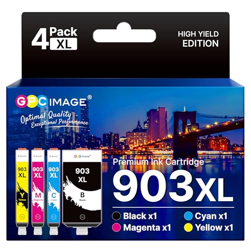 GPC IMAGE 903XL Druckerpatronen Kompatibel für HP 903 XL Multipack 903 Patronen für HP Officejet 6950 Druckerpatronen Officejet Pro 6970 Patronen 6960 All-In-One-Drucker (‎‎‎‎‎‎‎4er-Pack)