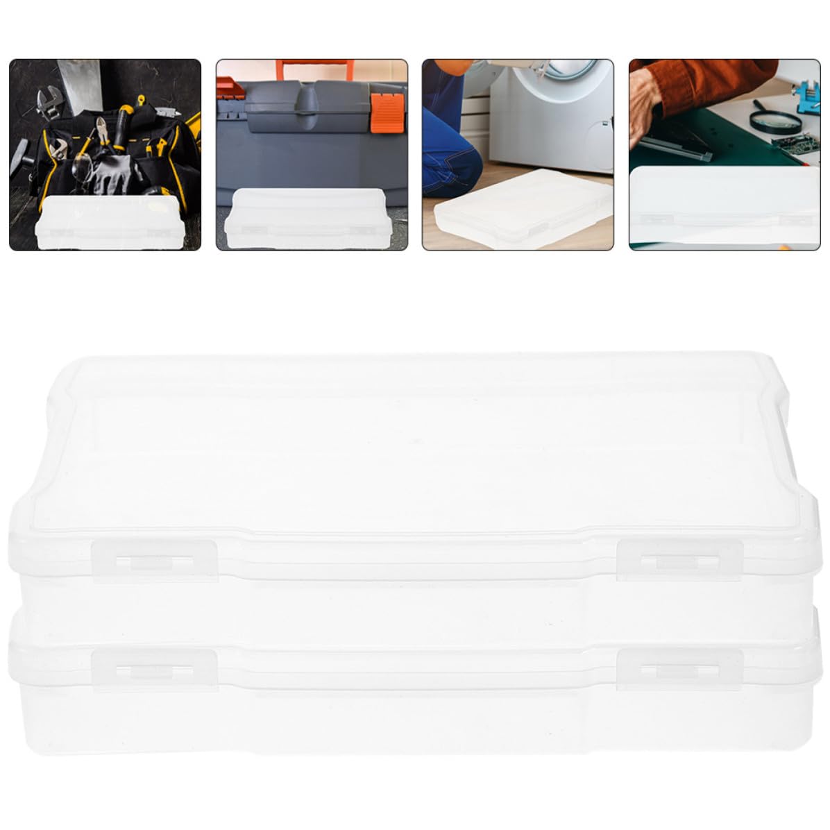 Scatole per Foto 5 Pezzi 5x7 Pollici in Pp Organizer per Viti e Accessori Piccoli Coperchio Trasparente per Conservazione e Protezione Oggetti
