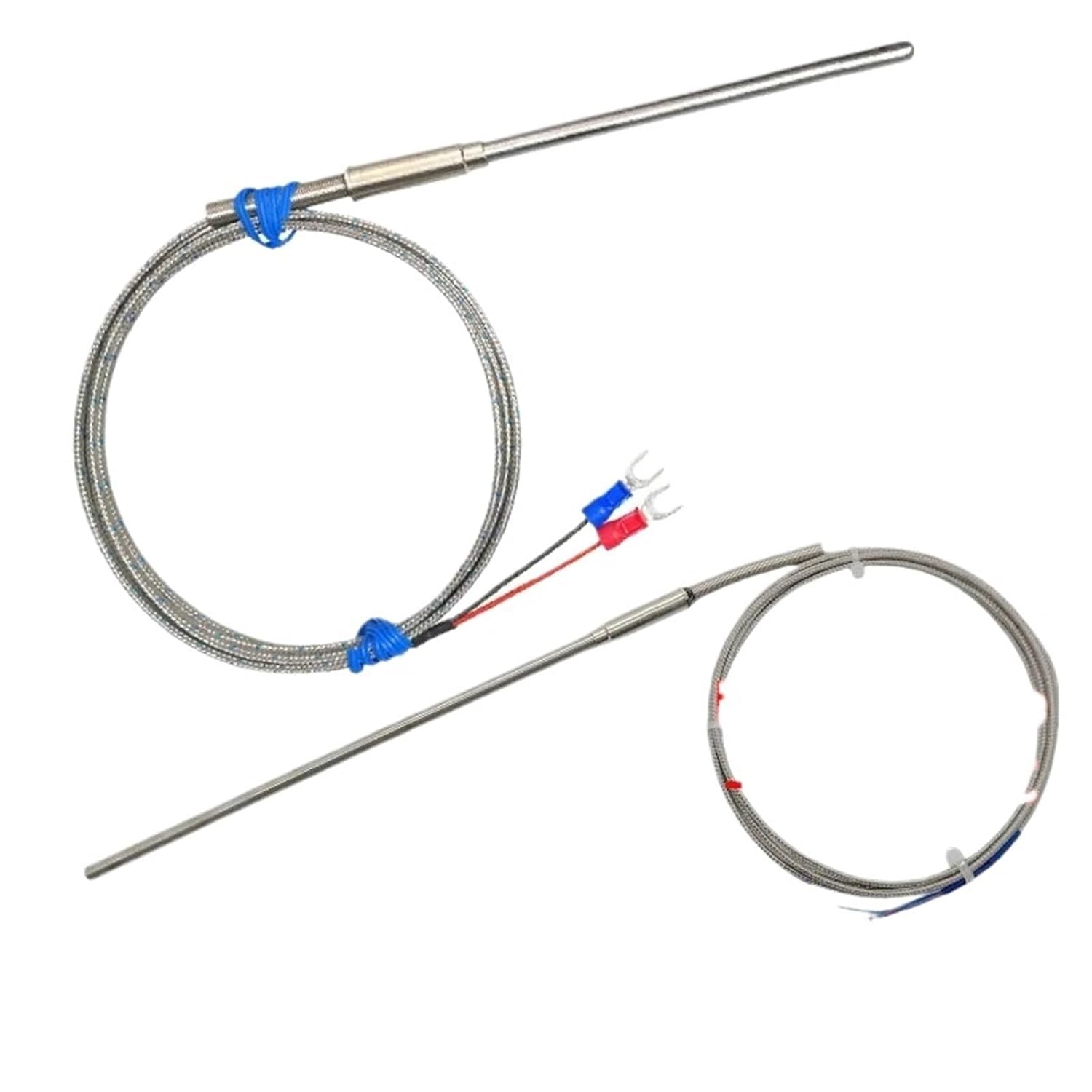 Probe1100 Degree PT100/K Type Ungrounded 1mm 2mm 3mm 5mm Thermocouple Temperature Sensor 1Pcs(K- 6x500mm-5m-M12)