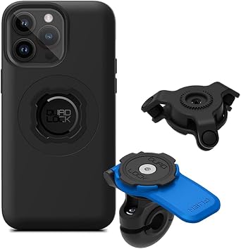 Quad Lock Mirror Motorcycle Phone Mount with Vibration Dampener and MAG Phone Case for iPhone 14 Pro Max