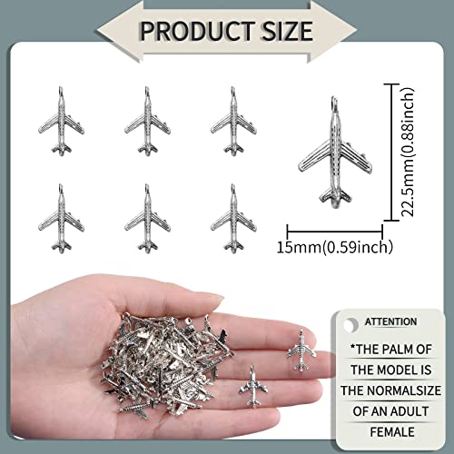 50Pcs Antique Silver Plated Plane Airplane Charms Pendant Diy Bracelets Necklace Jewelry Making Craft Wholesale 23Mmx15Mm(A290) #TOP1