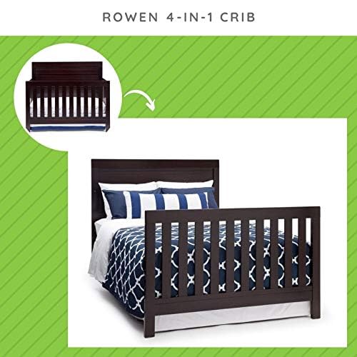 Image of CC KITS Full-Size Conversion Kit Bed Rails Compatible with Rowen Convertible Crib by Simmon Kids Delta Children - Solid Wood Rail #0050 - Toddler & Adult Bed Rail for Full-Size (Black Espresso - 907)