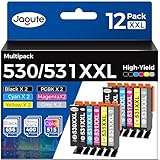 canon pixma cli-526 multipack Modèle de cartouche d'encre : Jagute PGI-530 CLI-531 Compatible avec les cartouches d'encre Canon 530 531 combo pack, pour l'encre PGI530 PGBK, pour les encres 531BK/531GY/531C/531M/531Y. Convient pour une utilisation au bureau et à la maison, répondant largement aux besoins d'impression (non d'origine)