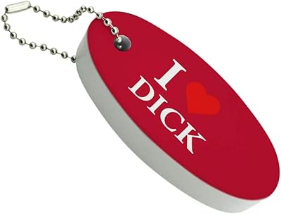 Graphics and More I Love Dick Heart Floating Keychain Oval Foam Fishing Boat Buoy Key Float