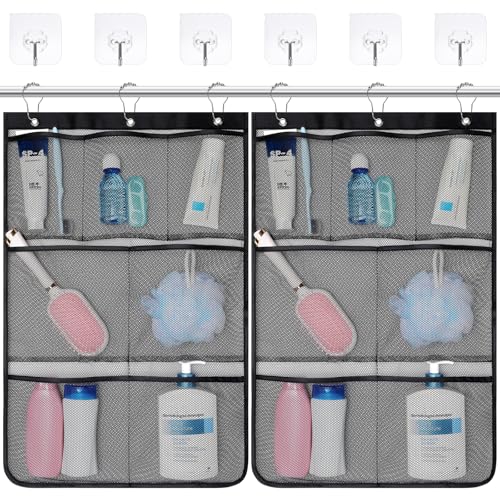 F-color Shower Organizer Hanging - Quick Dry Mesh Shower Caddy, 7...