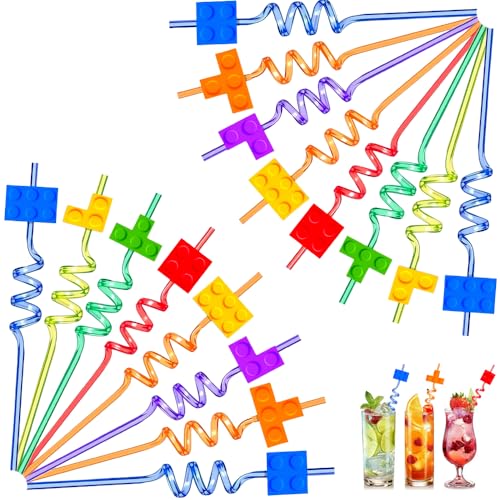 WEFHEF 16 Cannucce a Spirale Riutilizzabili Cannucce da Cocktail con Decorazione Rimovibili Cannucce Creative per Succhi di Frutta Caffè e Latte Cannucce Colorate per Compleanni Feste