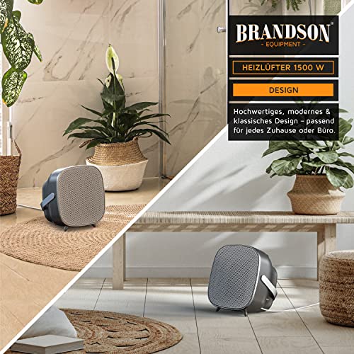 Brandson - Heizlüfter energiesparend mit Touchpannel - 2 Leistungsstufen 1000/1500 Watt - verstellbares Thermostat - Überhitzungs- & Kippschutz - leise für Schlafzimmer/Badezimmer – Bild 7