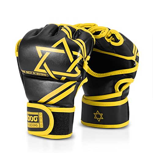 Flexzion Mma Gloves - Fingerless Boxing Gloves For Mma Kickboxing Karate Taekwondo Sparring Gloves - Punching Gloves For Men And Women Adult Mma Gloves, Yellow #TOP5