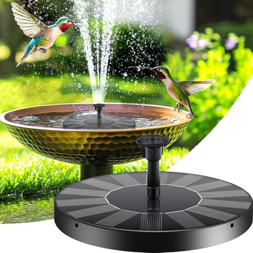Solar Bird Bath Fountain Pump,Upgrade Solar Water Fountains for Bird Bath Small Solar Fountain with 8 Nozzles,Solar Water Birdbath Fountains for Outdoors-1.5w