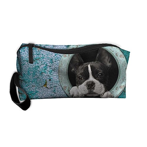New Cute Boston Terrier Cosmetic Bag Pencil Case Travel&home Portable Graphic Hanging Toiletry Travel Bag