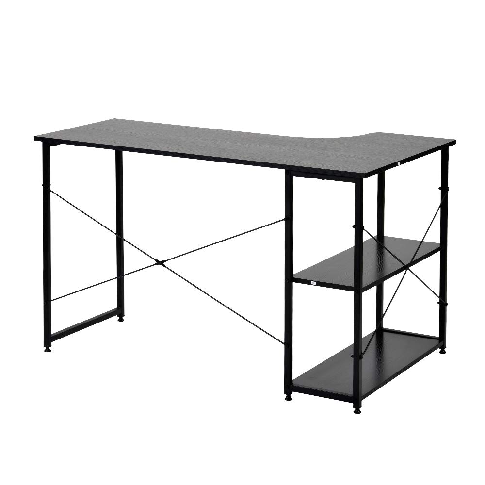 Amazon.co.jp: パソコンデスク L字デスク 木製 デスク 机 2段ラック付