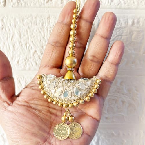Image of Adikala Craft Store Handmade Ethnic Latkan Tassel Set of 2 for Saree Pallu, Blouse, Suits, Dupatta, Lehenga Decor (Sikka Mirror)