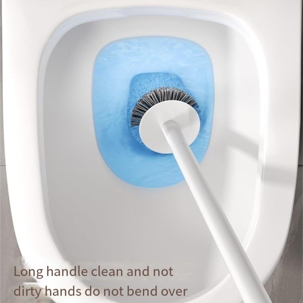 Ultimate - Juego de escobillas, limpiador de inodoro sin ángulo, herramienta de limpieza del hogar con soporte para una higiene y comodidad sin esfuerzo, accesorio esencial para el baño