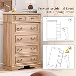 Dresser pour chambre avec 6 Des tiroirs, 48" Dressing naturel haut pour l'entreposage et l'organisation, Coffret de tiroirs de ferme pour le salon, placard, Hallway (naturel, 6 Tiroirs)