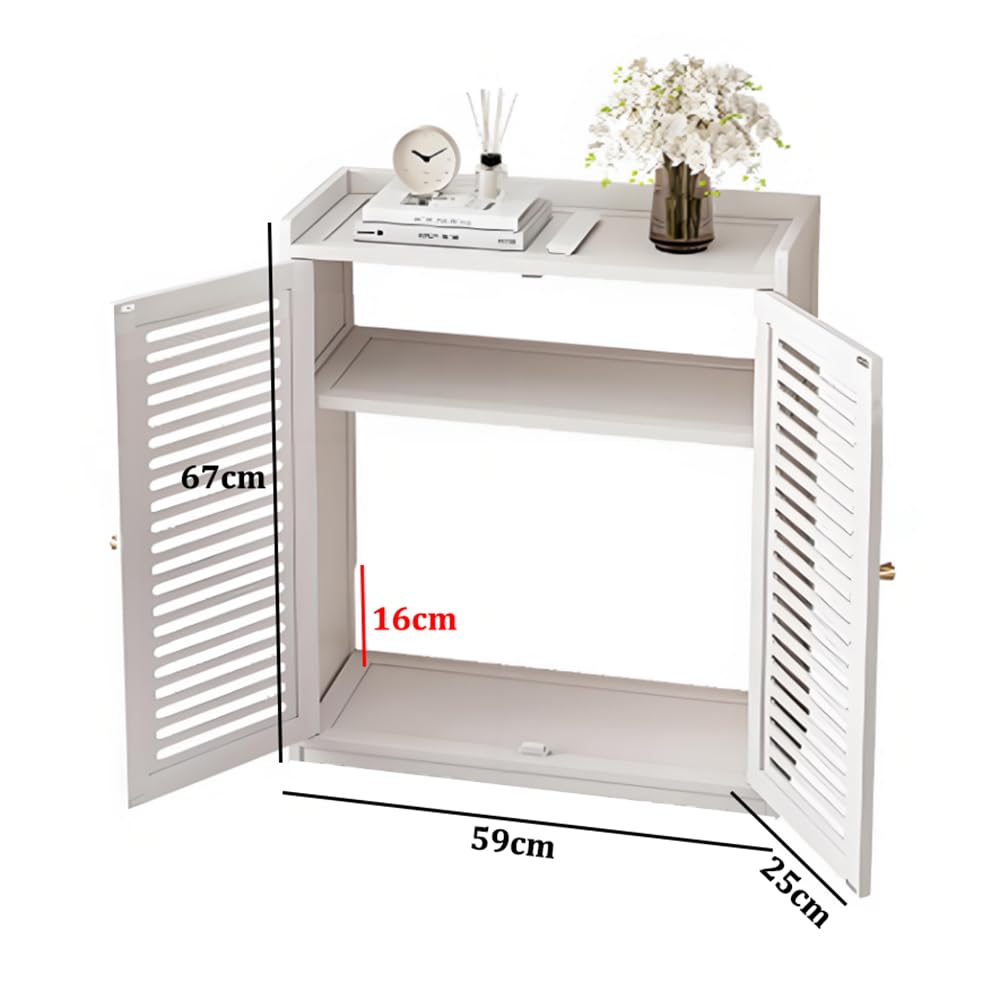 Caja Organizadora Cables, Router Rack, Gestión de Cables Estante de Almacenamiento Está Diseñada para Mantener los Cables Ordenados y Proteger los Equipos de la Acumulación de Polvo y Daños(White)