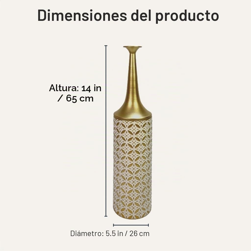 Leewadee Gran Jarrón de Suelo 65 cm Metal para Pampa & Flores Secas | Jarrón Deco para el Salón, ideal para Pampa & ramas. Irrompible, sin astillas, moderno & industrial