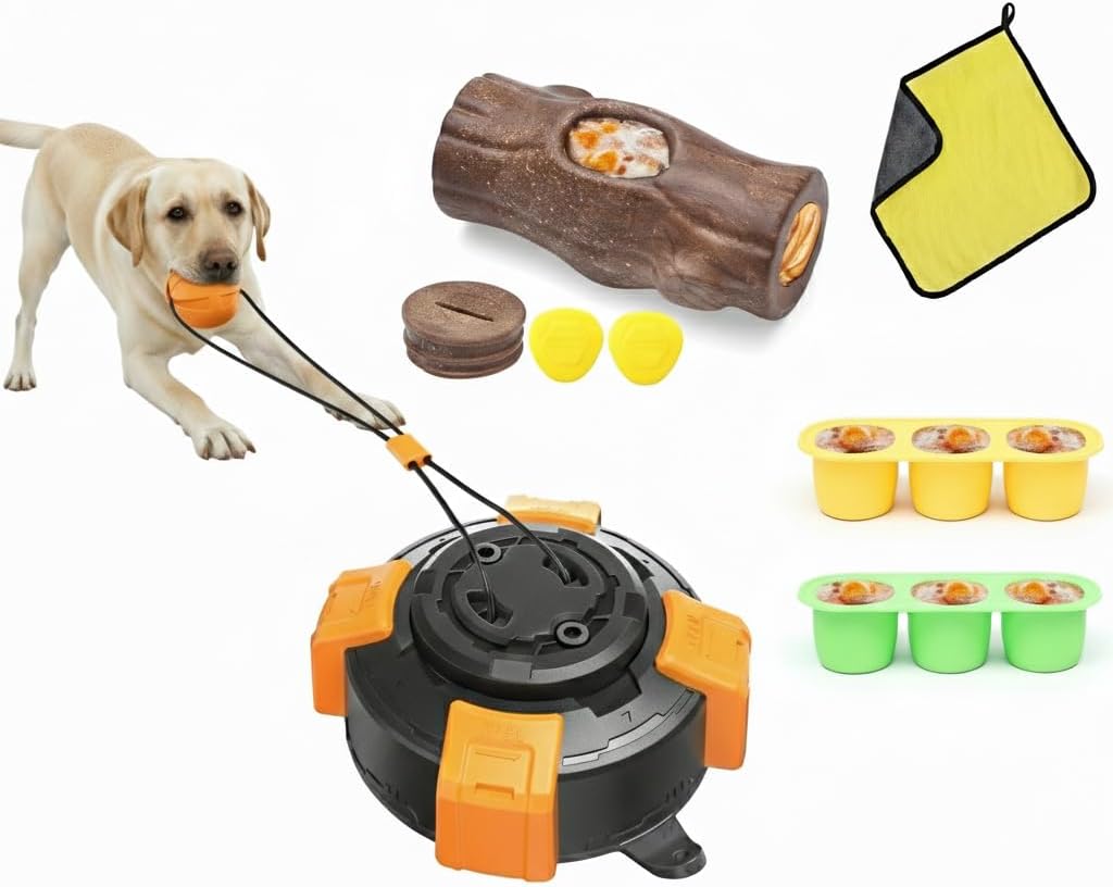 Frozen Dog Treat Toy & Suction Cup Dog Toy for Large & Medium Dogs- Complete Dog Toy Set with Rope Toy and Puzzle Toy for Aggressive Chewers, Interactive Chew Toys for Mental Stimulation