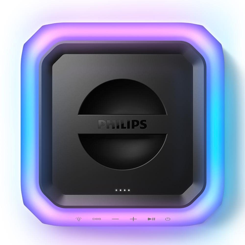 Philips TAX7207/10 Altoparlante Bluetooth Per Feste, 12 Ore Di Riproduzione, Luce A 360°, Collegamento Senza Fili E Batteria Ricaricabile