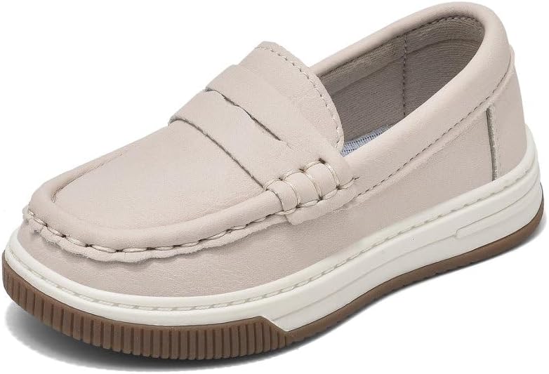 Cubufly Toddler Boys Loafers Penny Dress Shoes Slip-On Boat Shoes PU with Breathable Insole Moccasins Casual (Toddler/Little Kid)