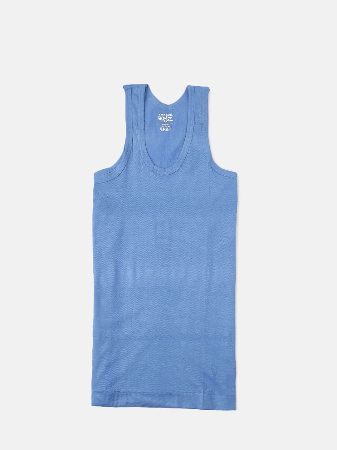 Lux Cozi Boy's Pack of 3 LT Blue Super Combed Cotton Round Neck Sleeveless Color Vest (Size : 70cm)