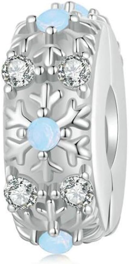 2pc Clip Spacer Charms Bracelets for Women 925 Sterling Silver Blue White Crystal Clip Lock Spacer Stopper Charm Bead for Bracelet - Image 2