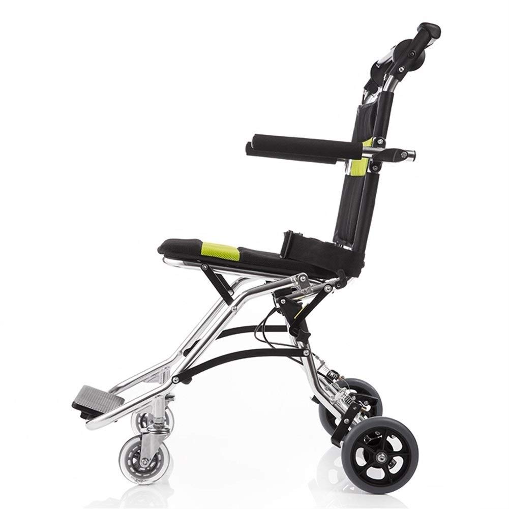 Aluminio silla de ruedas, ligero y plegable Marco, Operador de móviles de silla de ruedas, silla de Tránsito portátil de viaje, 6.7kg Peso neto, for inválidos y los usuarios con discapacidad
