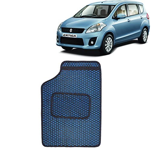 Image of Kingsway Dotted Design Car Floor Foot Mats Universal Fit for Maruti Suzuki Ertiga, Model Year : 2012-2016, Water and Dustproof, Color Blue, Set of 5 Pieces