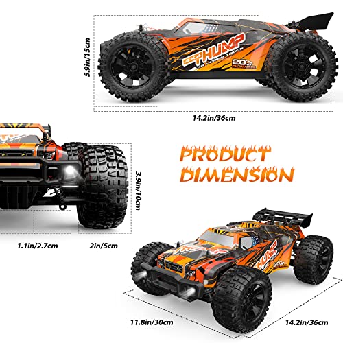 Deerc 200E Large Brushless High Speed Rc Cars For Adults, 2 Car Shells, Upgraded 1:10 Rc Trucks W/Led Headlight, 60 Km/H, Remote Control Car, All Terrain Offroad Monster Truck For Boys, 2 Battery #TOP7