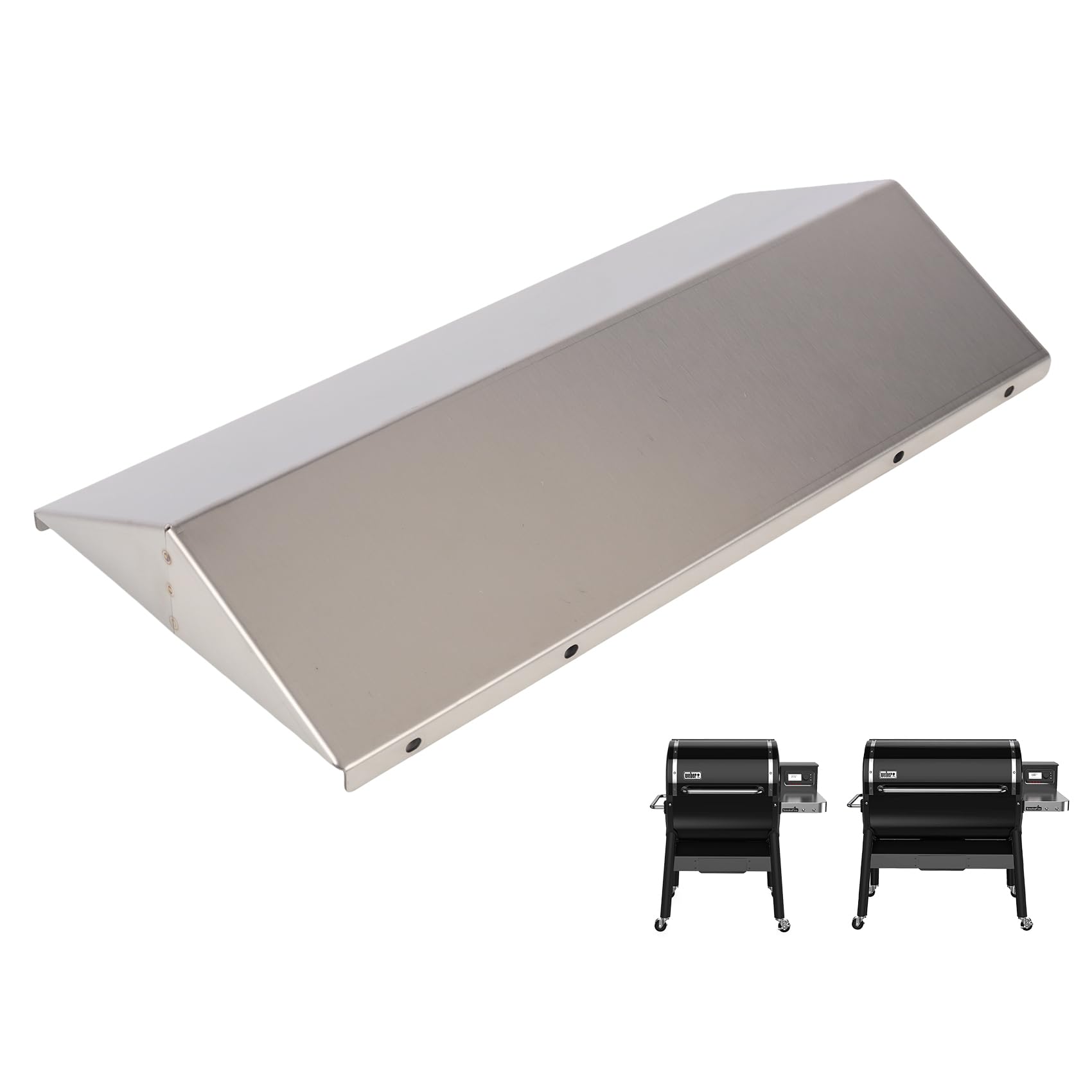 SafBbcue 68947 Grande barre aromatisante pour barbecue à granulés de bois Weber SmokeFire EX4 EX6, pièces de rechange pour Weber Smokefire ELX4 EPX6 ELX6, en acier inoxydable