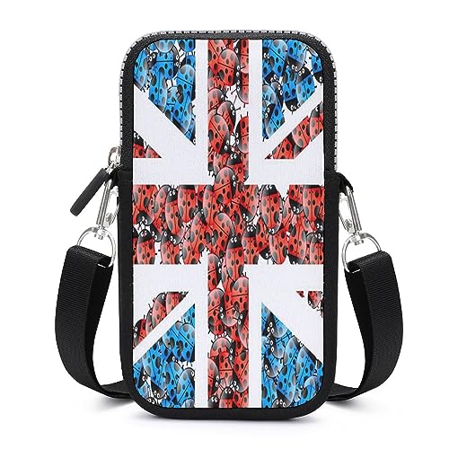 Sac bandoulière téléphone Union Jack pour femme et homme 17.5x10cm