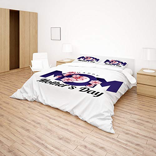 Housse de couette en microfibre de polyester CHEHONG anti-plis Queen - 5