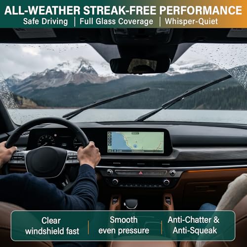 Image of Windshield Wiper Blades Replacement for Mazda 3 2014 2015 2016 2017 2018,Original Equipment Replacement Front Rear Wiper Blade Set- 24 inch 18 inch 12 inch (Set of 3)