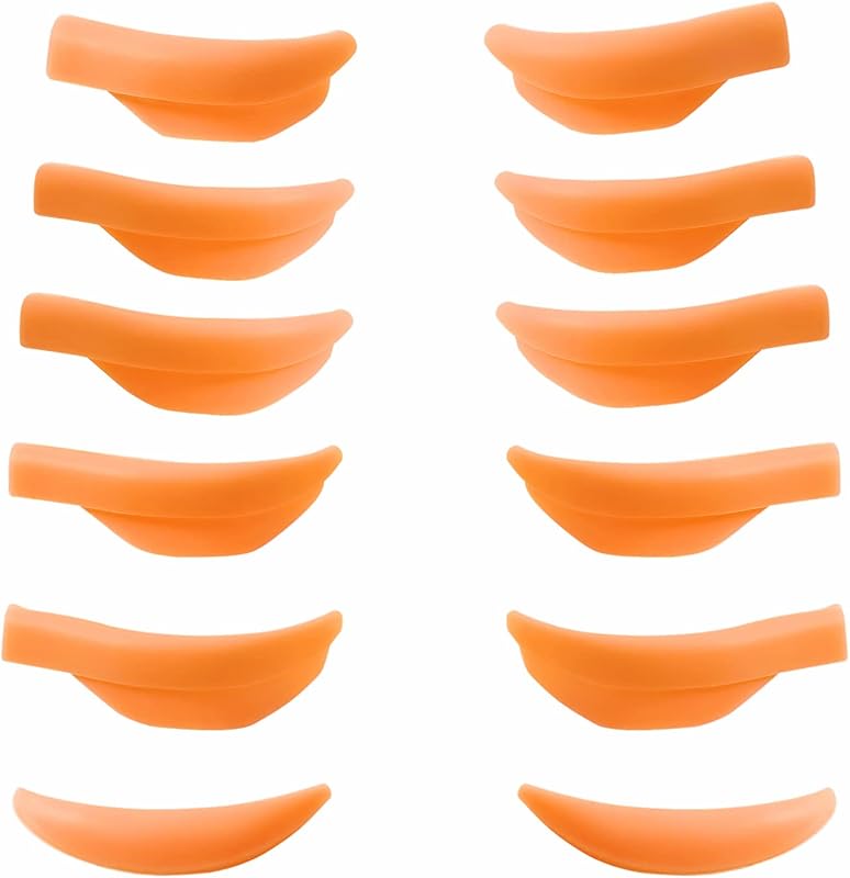 Almofadas de silicone para lifting de cílios ICONSIAM, 5 tamanhos, modelos de curvatura I, L, C e D, laranja