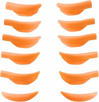 Lash Lift Pads, Eyelash Lift Pad, 5 Sizes Perm Rods, DIY Lash Lifting at Home, Softer Perming Curler Rollers Fit Eyes & Glue Balm Very Well Reusable Silicone Shields Orange L Curl-Lift up Rapidly
