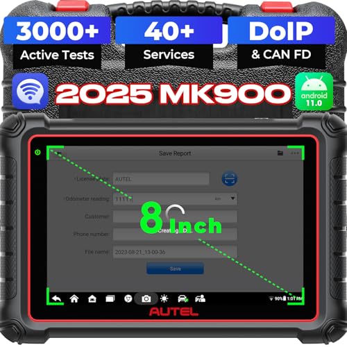 Autel MaxiCOM MK900 Scanner: 2025 Same as MK900BT Bi-directional Scan Tool w/40+ Service, 3000+ Active Tests, DoIP CAN FD, All System Scan, FCA& SFD, Updated of MK808BT PRO MK808S MX808S OBD2 Escanner