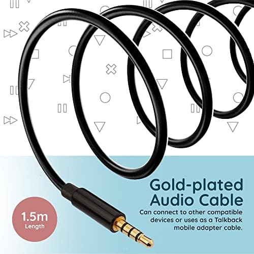 Replacement 3.5mm to 3.5mm 4-pole Cable Compatible with Turtle Beach Gaming Headsets - 1.2m Gold Plated Chat Talkback Mobile Adapter Cable - PX22 Z22 XP7 Z7 Sierra