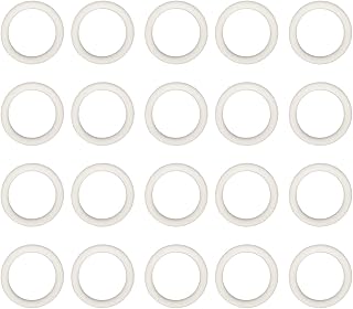 Bettomshin 20Pcs 12mm ID Silicone Flat Washers, 16mm OD 2mm Wall Thickness O-Ring Sealing Spacer Gasket Ring for Faucet Pipe Water Hose Nut Valve White