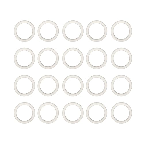 Othmro 20 anillos de sellado de silicona planos blancos, 0.472 x 0.630 x 0.079 in (IDxODxTHK) junta tórica redonda para grifo, ducha, arandelas,