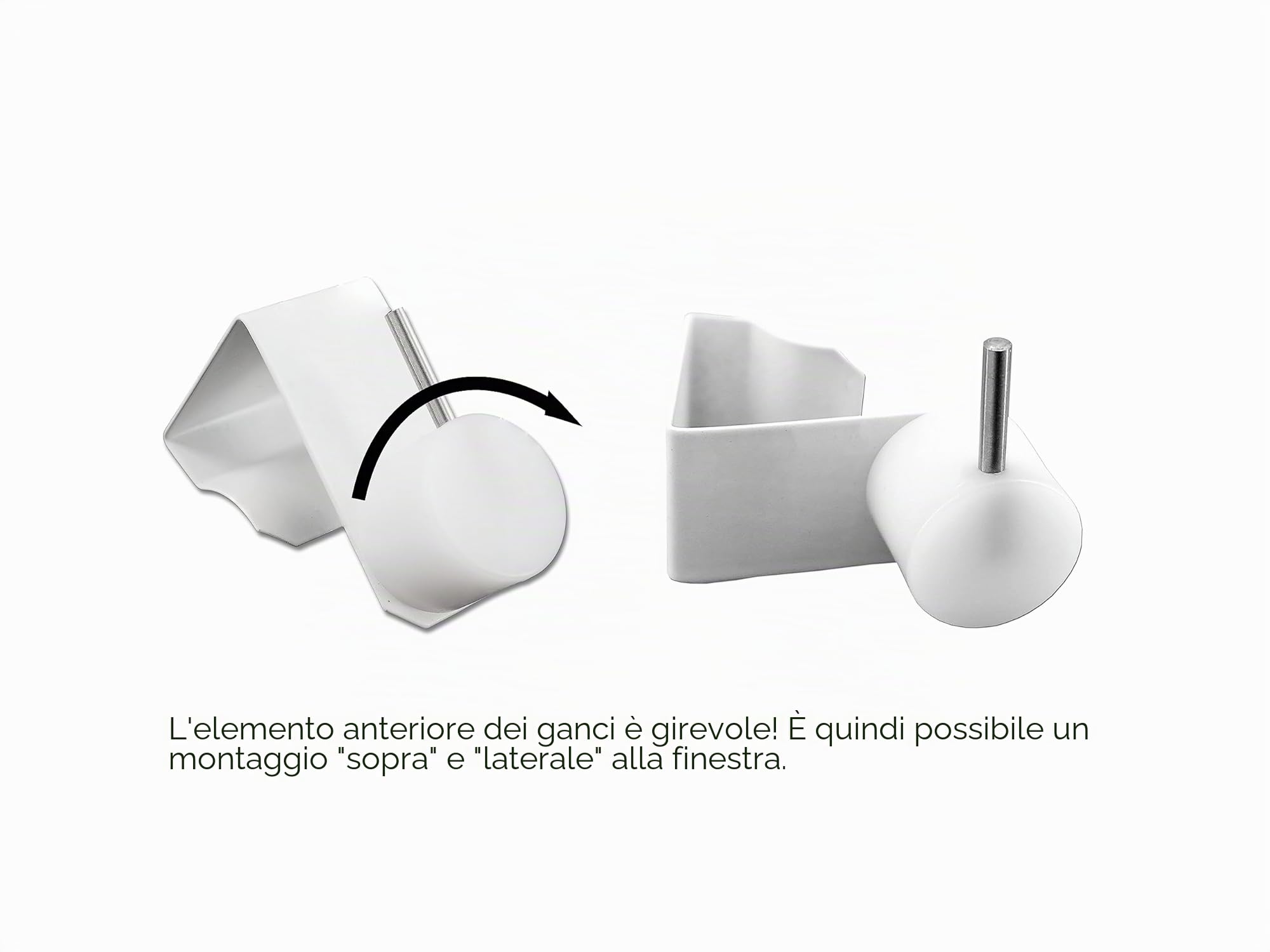 Ganci per Finestra Universali Bianco 12-20 mm, 4 Pezzi