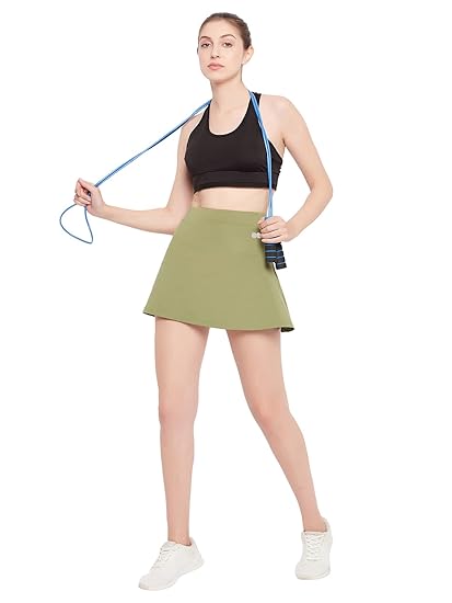 Women's High-Rise Active Skirt with Attached Shorts