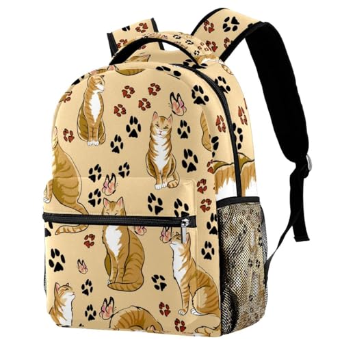 Sac à dos imprimé pattes de papillon multicolore pour ados